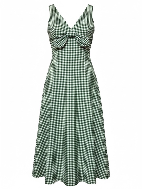 kate spade Dresses & Skirts - Kate Spade Green Gingham Midi Dress NWOT Size 6